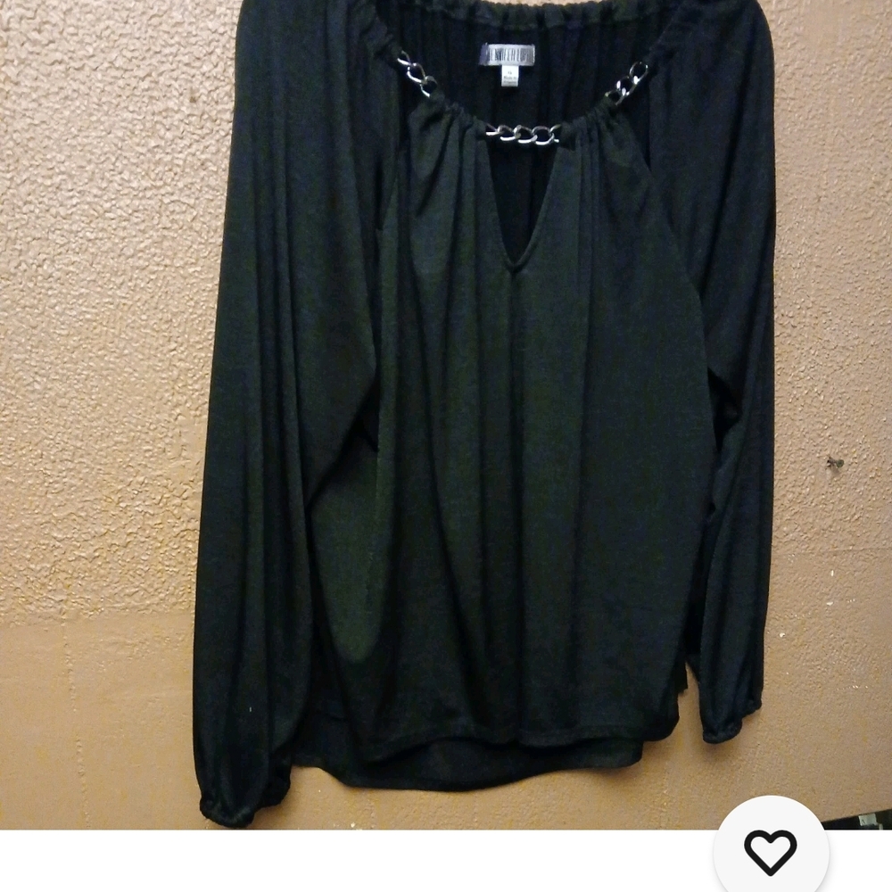 Jennifer Lopez Black Blouse with Chain Detail